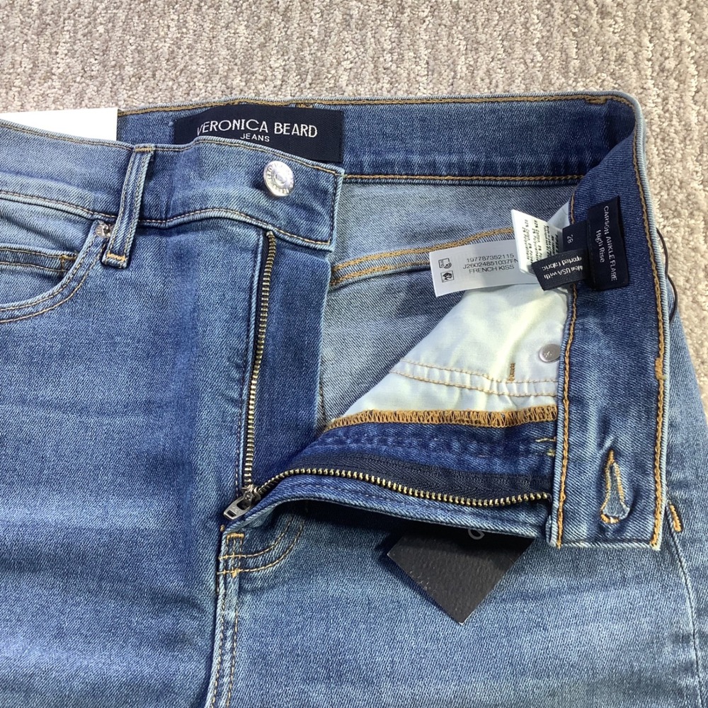 Veronica Beard Carson High Rise Ankle Flare Jeans French Kiss Blue Size 28 NWT - Picture 11 of 16